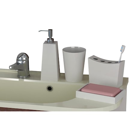 Nu Steel Soap Dish Tooth Brush Holder Tumbler & Lotion Pump Elegant Set, 4Pk ET-3456-SET4